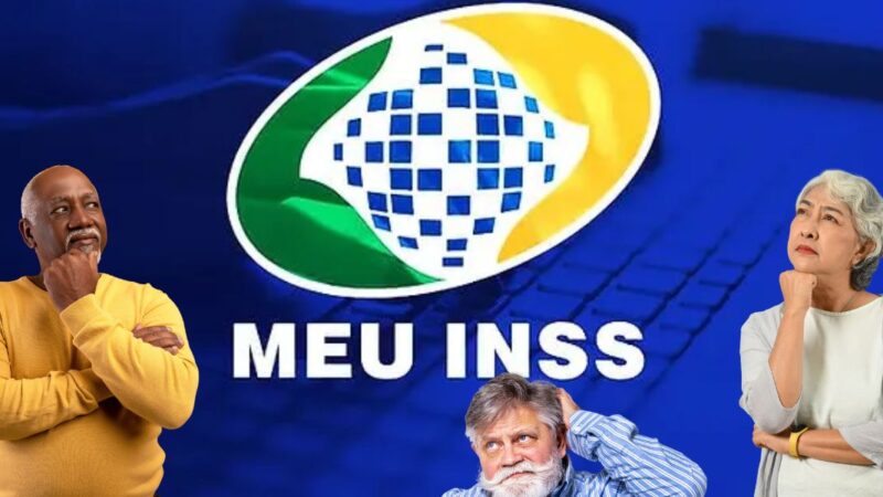 Logo do INSS e idosos pensativos - Foto Reprodução Internet