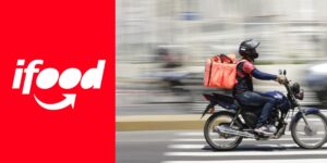 Logo do Ifood e entregado em movimento - Foto Reprodução Internet