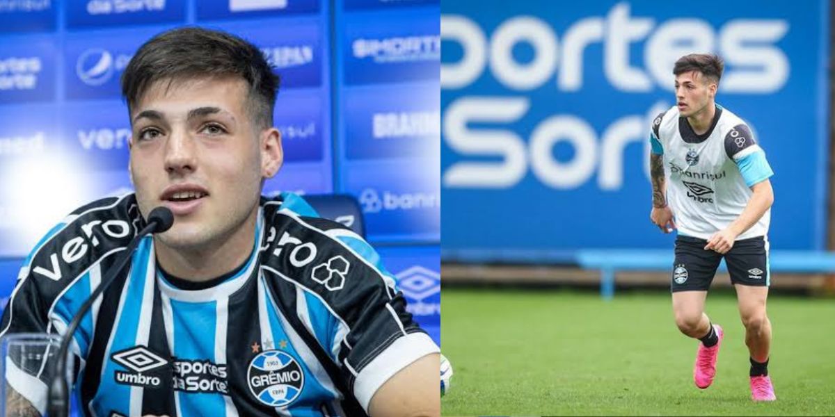 Lucas Besozzi, atacante do Grêmio  (Foto - Montagem TV Foco).