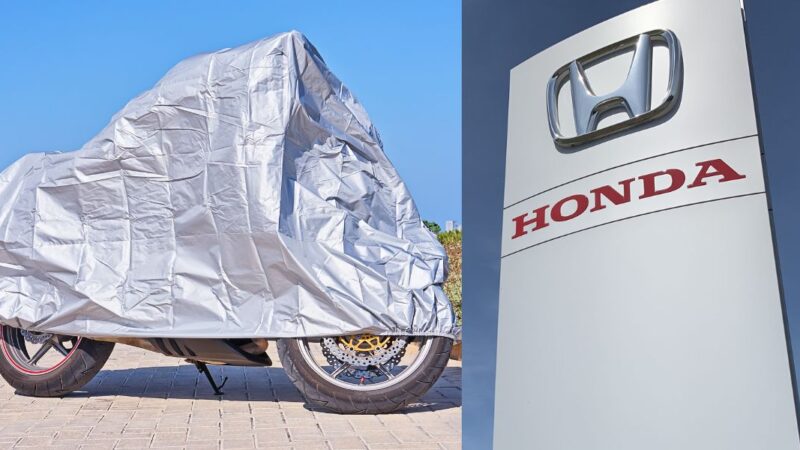 Moto coberta e Logo da Honda - Foto Reprodução Internet