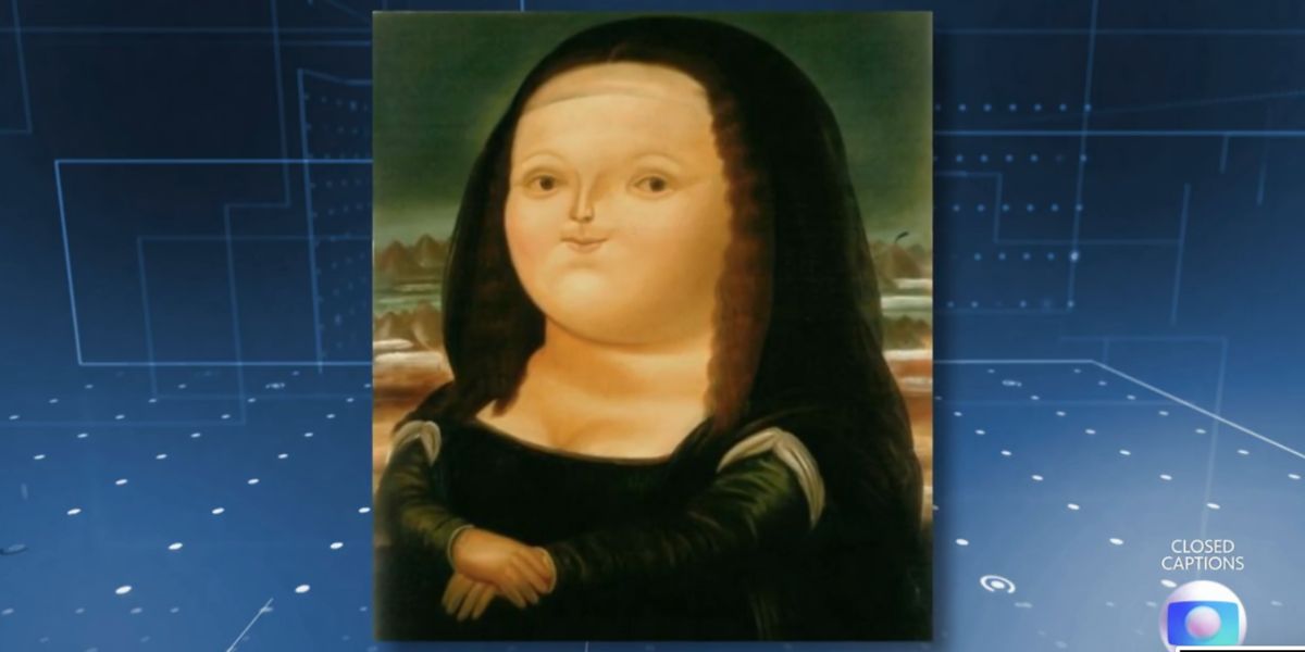 Obra de Fernando Botero (Foto: Reprodução / Jornal Nacional da Globo)