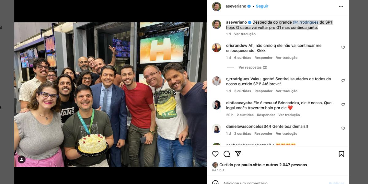 Publicação de Alan Severiano sobre saída de colega (Foto: Reprodução / Instagram)