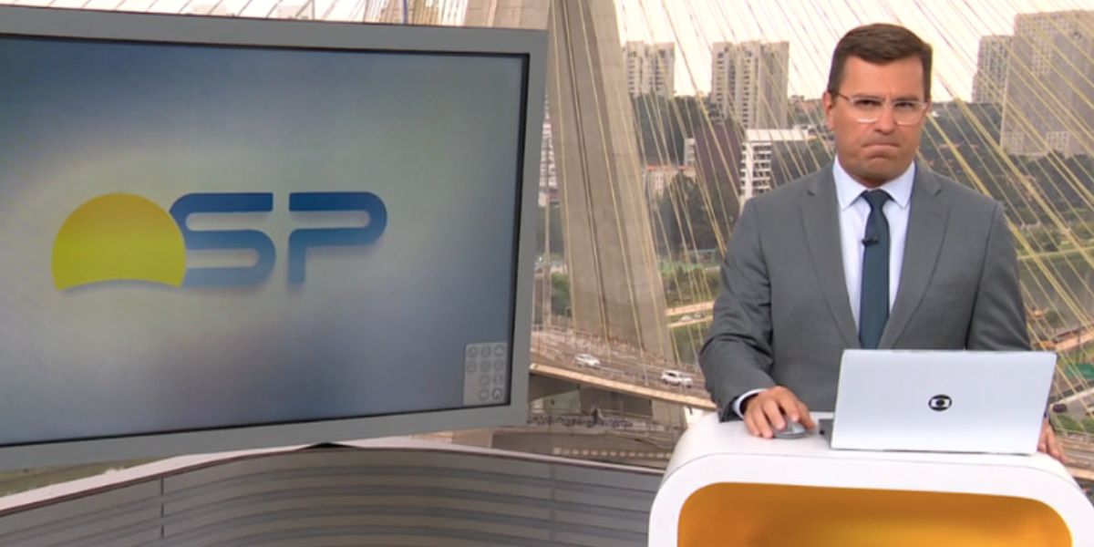 Rodrigo Bocardi durante o Bom Dia São Paulo (Foto: Reprodução / Globo)