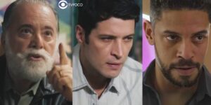 Antônio, Marino e Jonatas em Terra e Paixão (Foto: Reprodução / Globo / Montagem TV Foco)