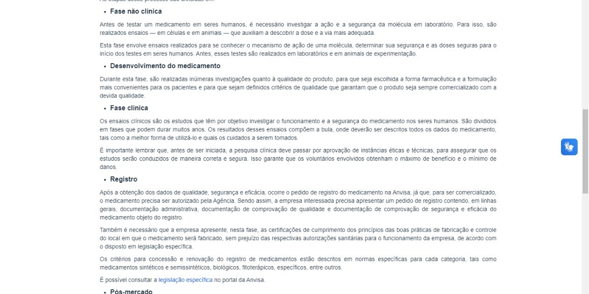 Passo a passo da ANVISA para o registro de um novo medicamento. (Foto: Reprodução / Internet)