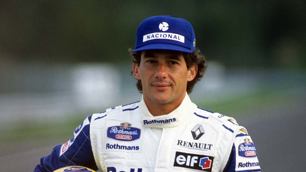 Ayrton Senna com boné do Banco Nacional (Foto: Reprodução, Globo Esporte)