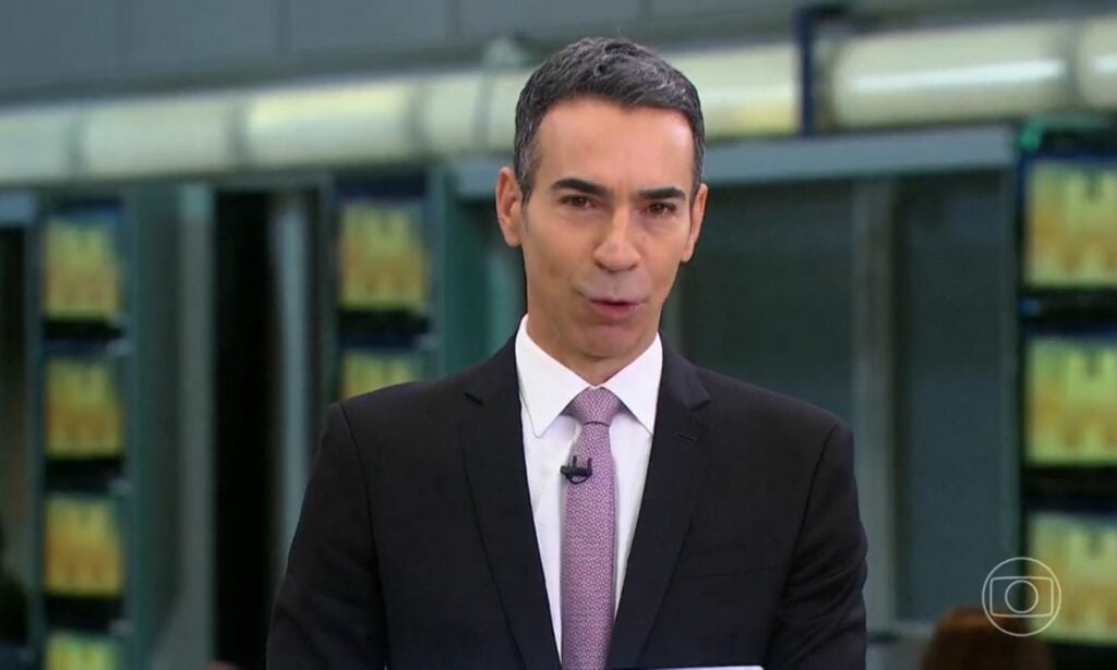 César Tralli expôs terror durante link no SP1 (Foto: Globo)