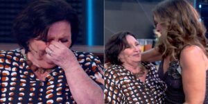 Dona Déa foi às lágrimas em situação com Fátima Bernardes na Globo (Foto: TV Globo)