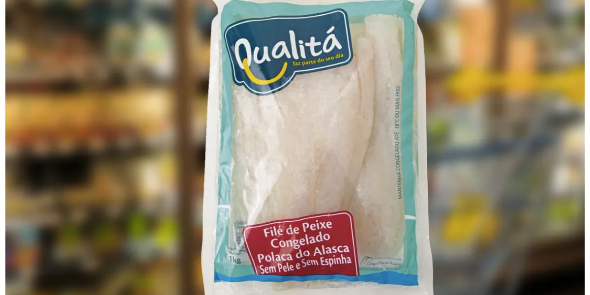 Filé de peixe congelado Polaca do Alasca, da marca Qualitá (Foto: Reprodução / Internet)