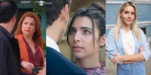 Jonas, Helena, Giovanni, Ísis e Érica em cenas de Elas por Elas (Foto: Reprodução / Globo / Montagem TV Foco)