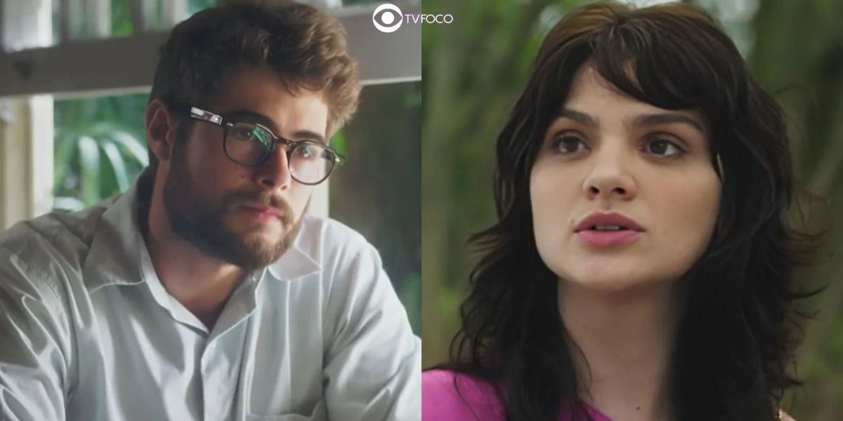 Hélio (Rafa Vitti) e Petra (Debora Ozório) em Terra e Paixão (Foto: Reprodução / Globo / Montagem TV Foco)