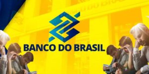 ogo do Banco do Brasil e pessoas preocupadas – Foto Reprodução Internet