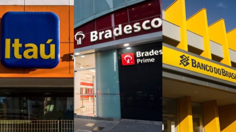 3 bancos amados nas mãos de Itaú, Bradesco e Banco do Brasil (Reprodução: Montagem TV Foco)