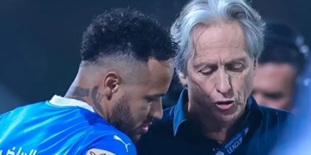 O técnico de futebol do Al-Hilal, Jorge Jesus e Neymar  (Foto: Divulgação / Al Hilal)