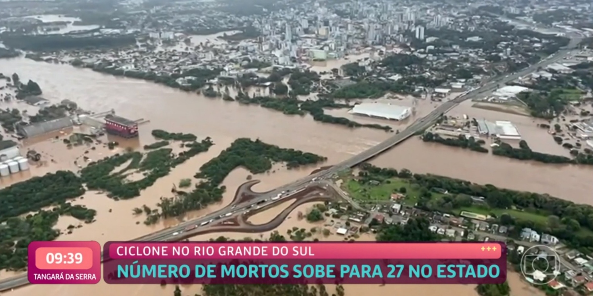 "Mais Você" repercutiu mortes pela chuva no Rio Grande do Sul (Foto: Reprodução/TV Globo)