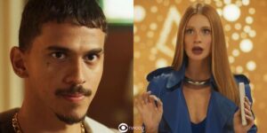 Merreca (Ruan Aguiar) e Preciosa (Marina Ruy Barbosa) em Fuzuê (Foto: Reprodução / Globo / Montagem TV Foco)