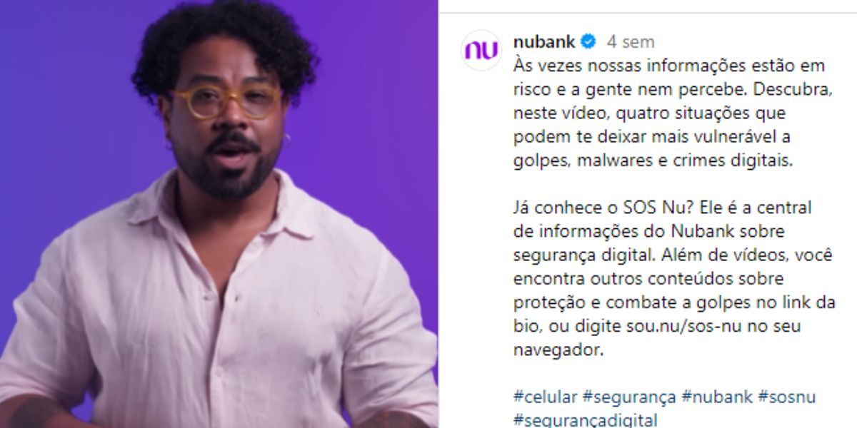 Comunicado do Nubank através de seu Instagram (Reprodução: Instagram)