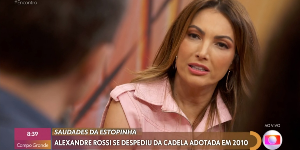 Patrícia Poeta lamentou morte de Estopinha no "Encontro" (Foto: Reprodução/TV Globo)