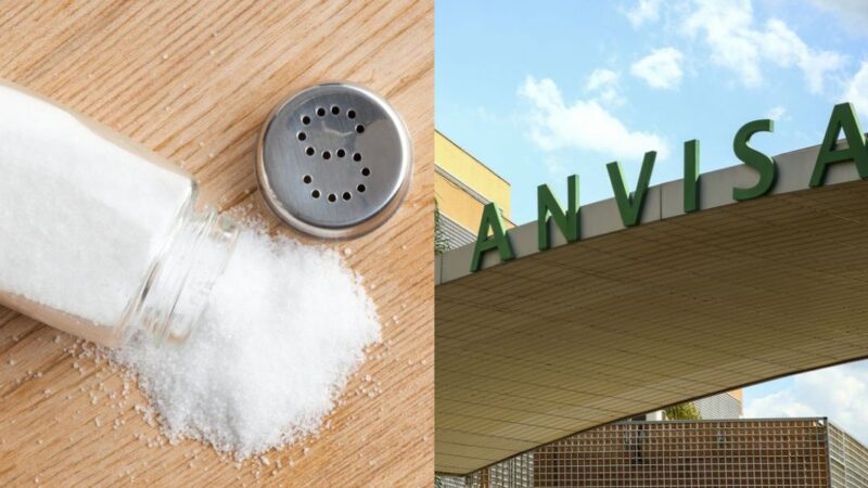 Marca de sal arrancada pela Anvisa (Reprodução: Montagem TV Foco)