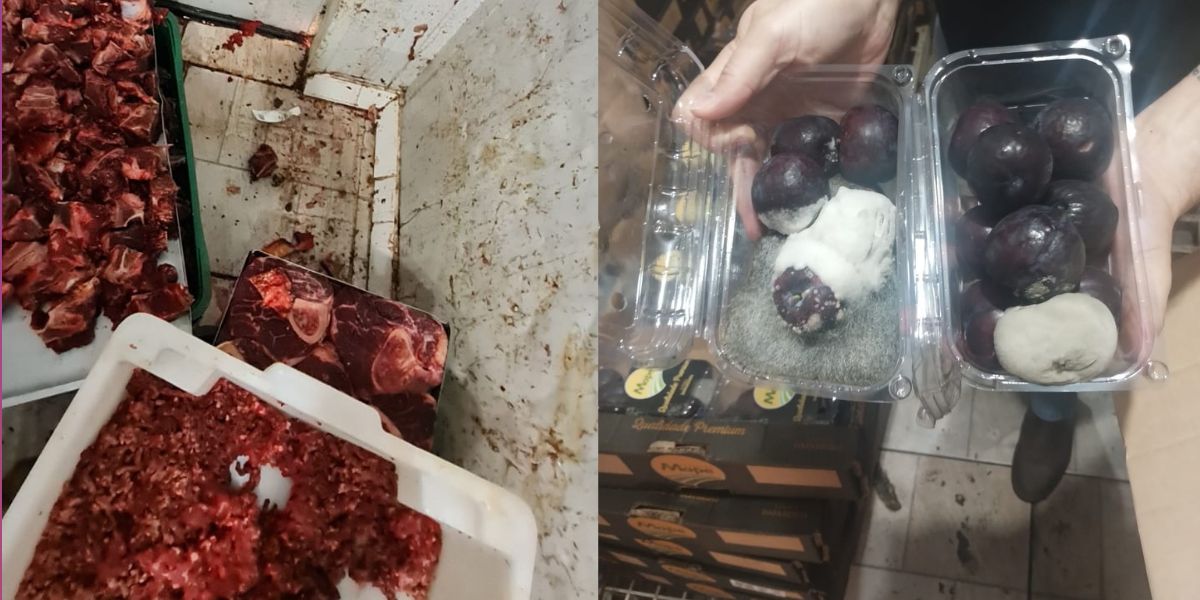 Carnes podres e alimentos vencidos no supermercado (Reprodução: Internet)