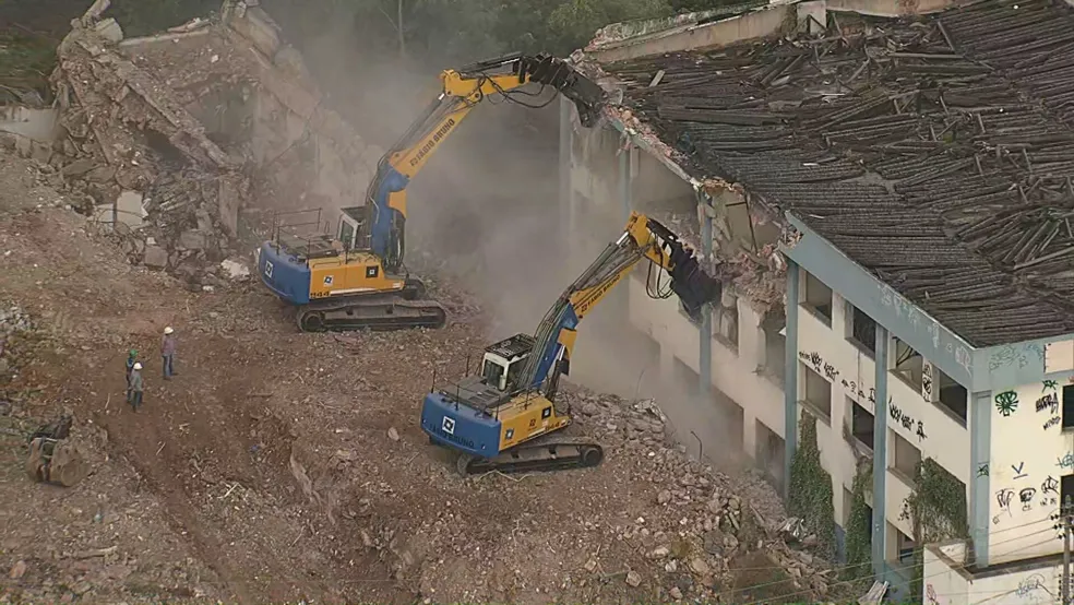 Prefeitura do Rio inicia construção do Parque Piedade no local onde ficava a Universidade Gama Filho - Foto: Reprodução/ TV Globo