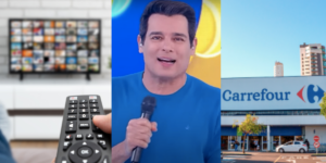 Celso Portiolli é dono de emissora e empresa rival do Carrefour (Reprodução/Montagem TV Foco)