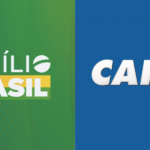 Logo do Auxílio Brasil e Caixa (Reprodução/Montagem TV Foco)