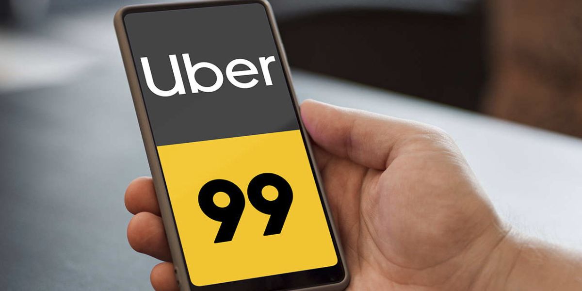 Aplicativo com logo da Uber e 99 (Foto: Reprodução / Internet)