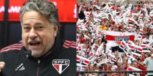 Casares e torcida do São Paulo (Foto - Montagem TV Foco)