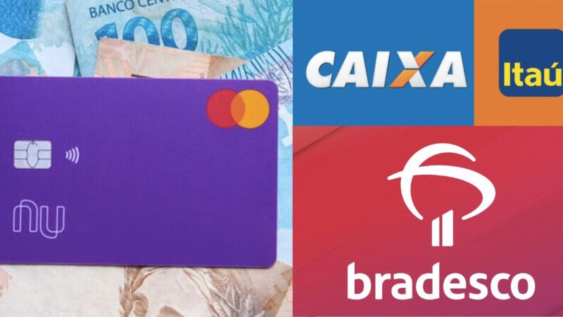 Catau Nubank, dinero, logo de Caixa, Itaú y Bradescu (Foto: Copia / Internet)