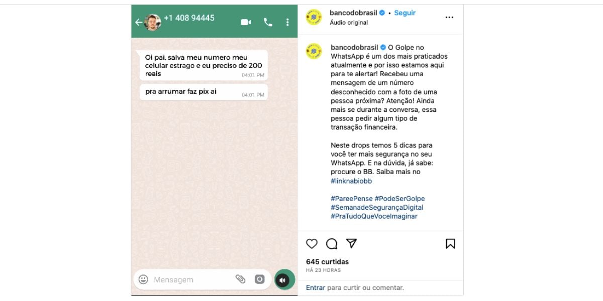 Comunicado do Banco do Brasil (Foto: Reprodução / Instagram) 