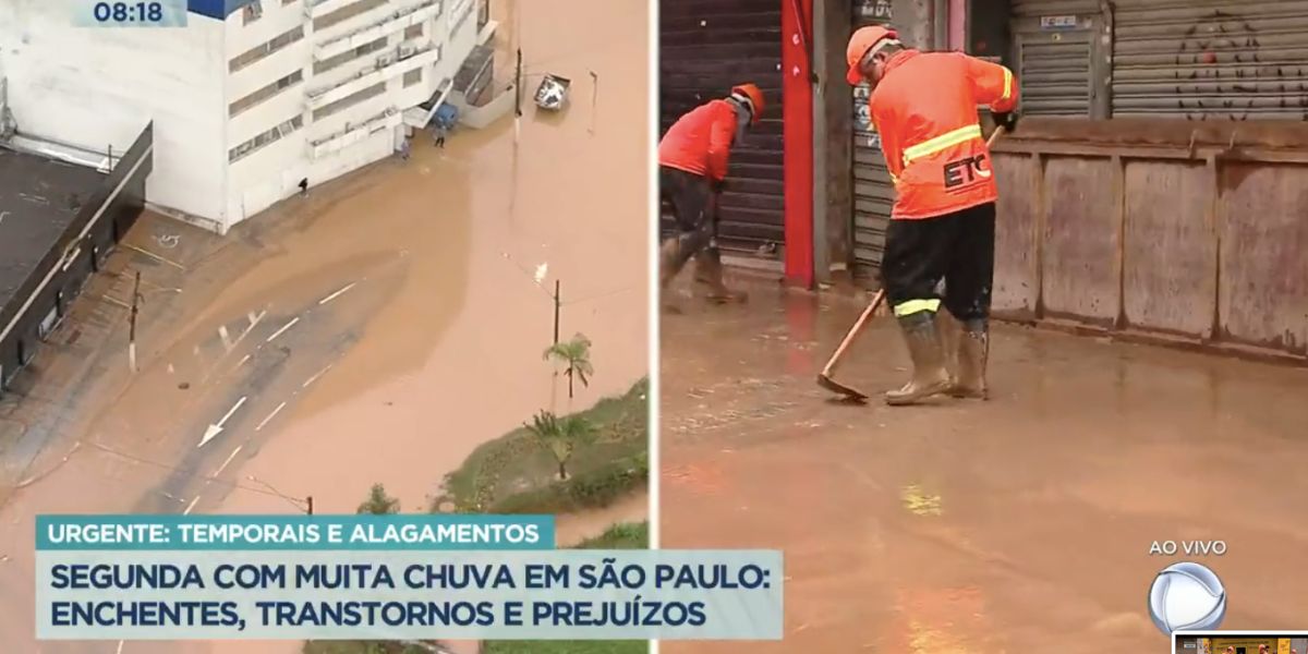 Enchentes em Franco da Rocha (Foto: Reprodução / Balanço Geral da Record)