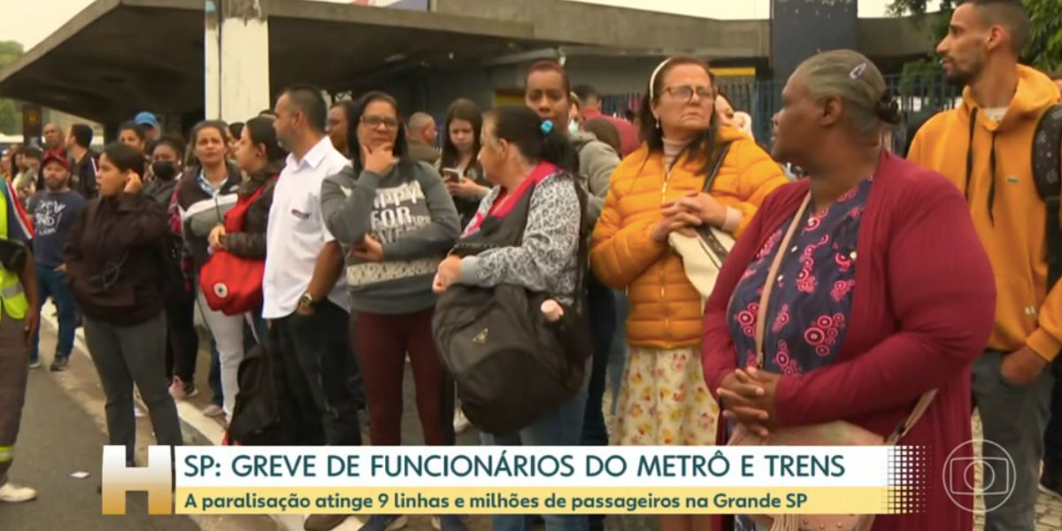 Paralisação da CPTM em São Paulo (Foto: Reprodução / Jornal Hoje da Globo)