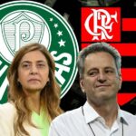 Leila Pereira e Landim, presidentes do Palmeiras e Flamengo (Foto - Montagem TV Foco)