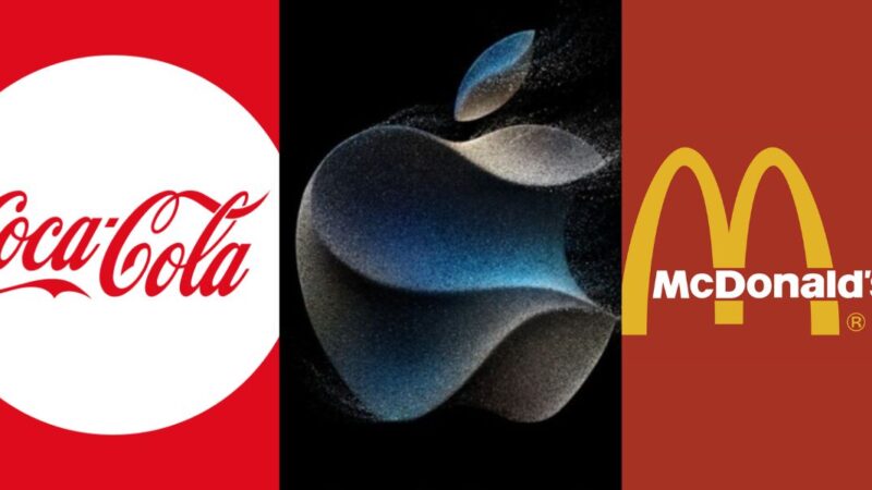 Logo da Coca-Cola, Apple e McDonald's (Reprodução - Internet)