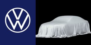 Logo da Volkswagen e carro coberto - Foto Reprodução Internet