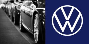 Logo da Volkswagen e carros em loja - Foto Reprodução Internet