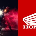 Moto no escuro e logo da Honda - Foto Reprodução Internet