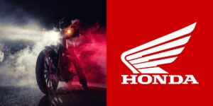 Moto no escuro e logo da Honda - Foto Reprodução Internet