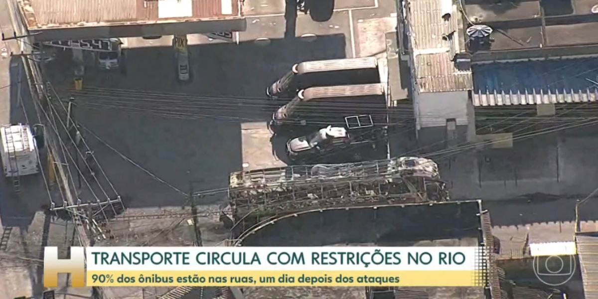 Ataques em ônibus no Rio de Janeiro (Foto: Reprodução / Jornal Hoje da Globo)