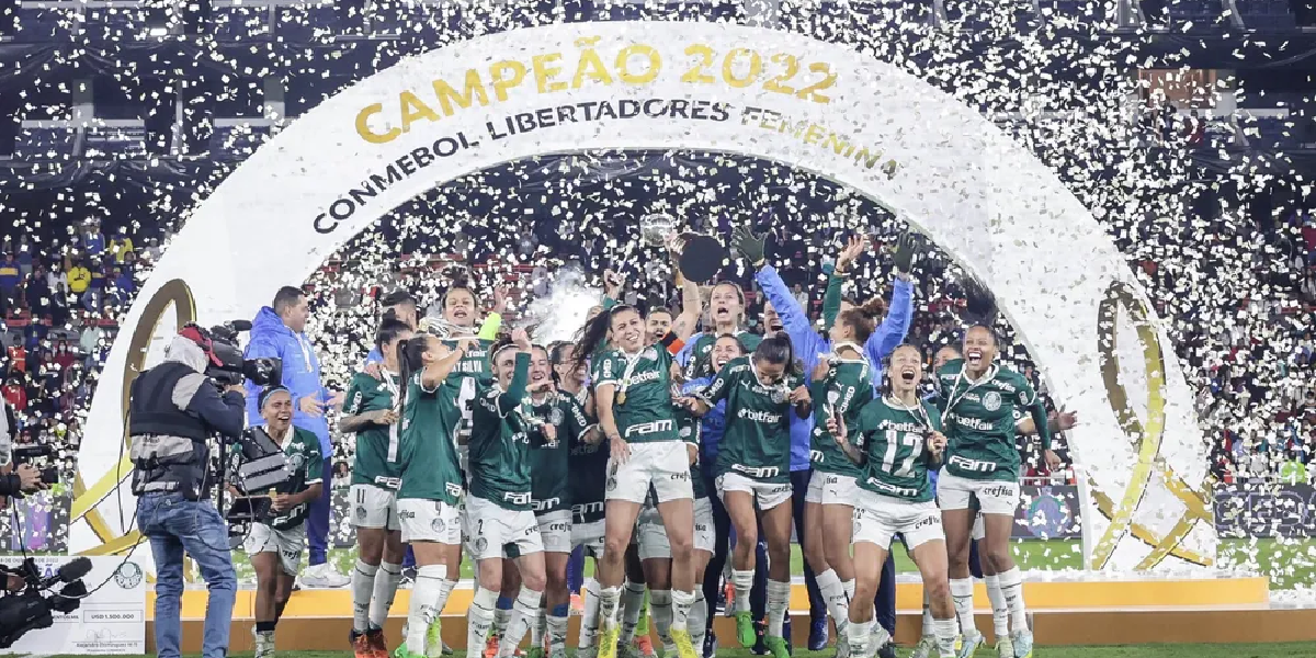 Palmeiras vencendo a Libertadores Feminina 2022 (Foto: Reprodução/ Internet)