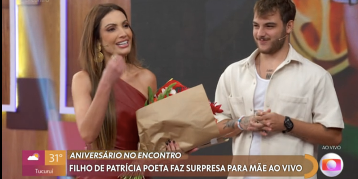 Patrícia Poeta e Felipe Poeta no Encontro (Foto: Reprodução / Globo)