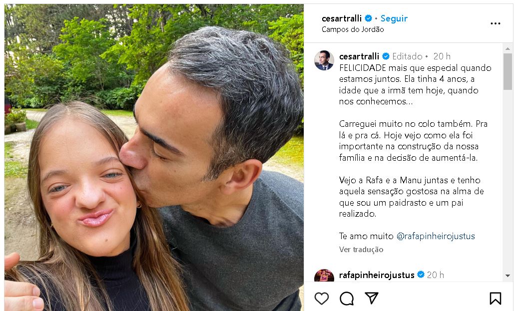 Rafaella Justus e César Tralli - Foto Reprodução Instagram