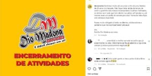 Rede de sorveterias Dio Madona anunciou em um post nas redes sociais o encerramento das suas atividades