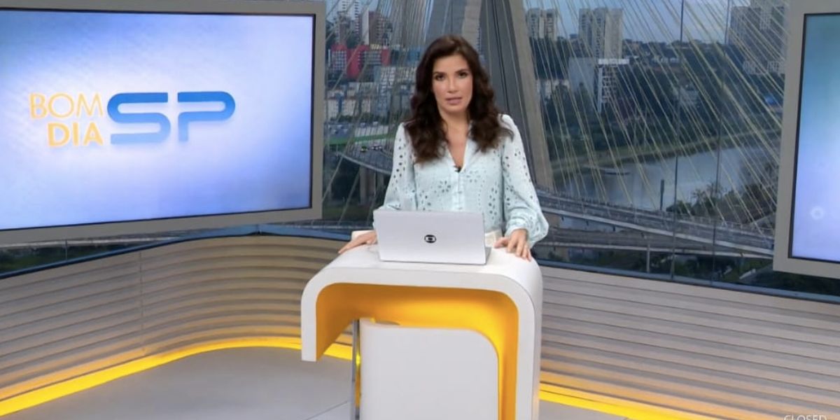 Sabina Simonato no Bom Dia São Paulo e caixão de doce (Foto: Reprodução / Globo)