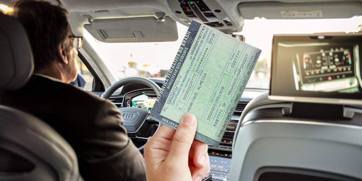 Segurando IPVA dentro de carro - Foto Reprodução Internet