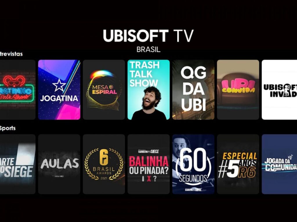 Tela do novo canal da Ubisoft TV Brasil - Foto Reprodução Internet