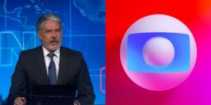 William Bonner e logo da Globo - Foto Reprodução Internet