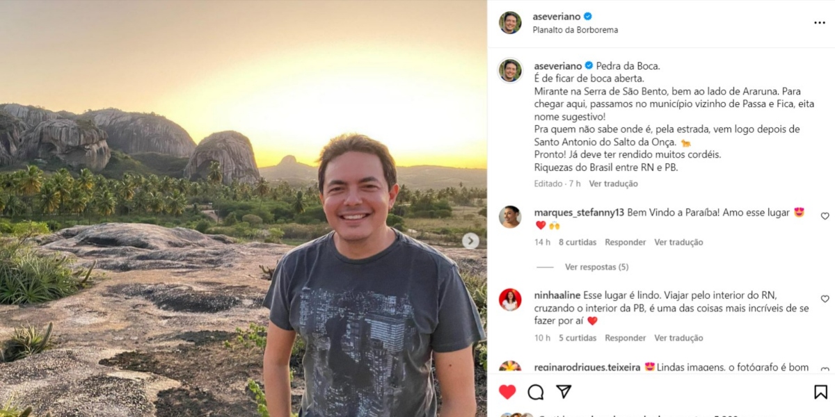 Alan Severiano fez publicação durante viagem de férias (Foto: Reprodução/Instagram)