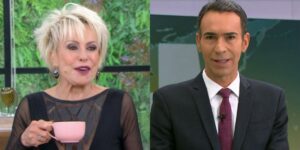 Ana Maria Braga ficou surpresa com revelação sobre Cesar Tralli (Foto: Reprodução/TV Globo)